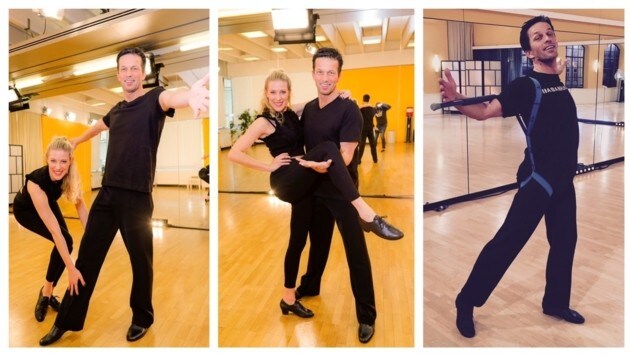 Tanzprofi Maria Santner trainiert mit Martin Ferdiny für den Staffel-Start (ORF) von Dancing Stars. (Bild: ORF/Roman Zach-Kiesling (2), Santner)