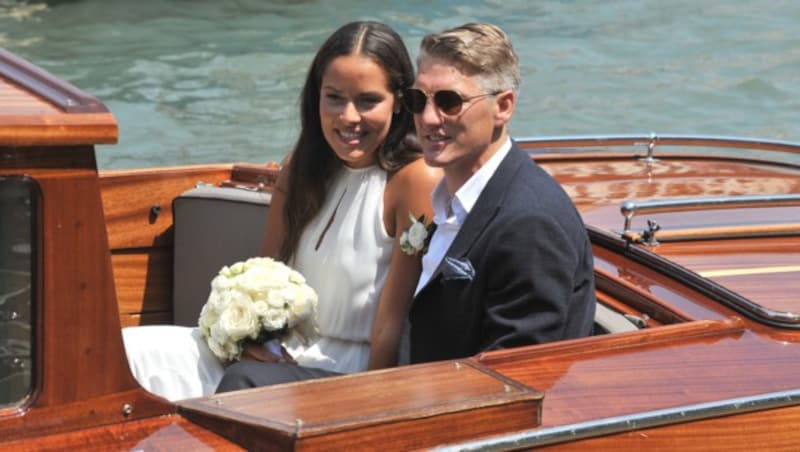 Ana Ivanovic und Bastian Schweinsteiger heirateten 2016 in Venedig. (Bild: AP)