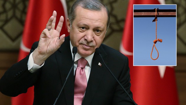 Erdogan rechnet mit der Wiedereinführung der Todesstrafe in der Türkei. (Bild: AP)