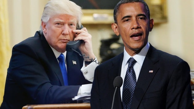 US-Präsident Donald Trump (li.) und sein Vorgänger Barack Obama (Bild: ASSOCIATED PRESS, APA/EPA/BRYAN BEDDER)