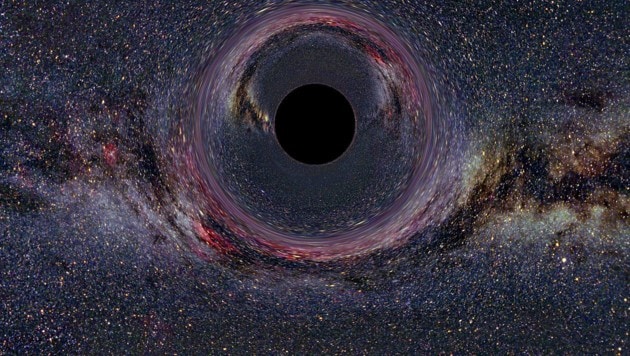 Künstlerische Darstellung eines Schwarzes Loches (Bild: Ute Kraus, Universität Hildesheim (CC BY-SA 2.5))