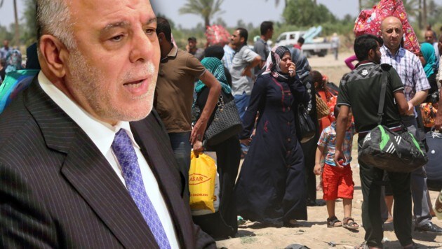 Iraks Ministerpräsident Haidar al-Abadi ruft seine Landsleute zur Rückkehr in die Heimat auf. (Bild: AFP/DOMINICK REUTER, AP)