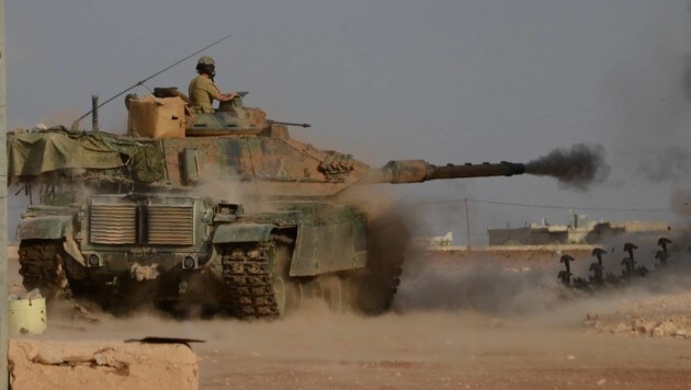 Ein türkischer M60-Kampfpanzer in Syrien (Bild: AFP)