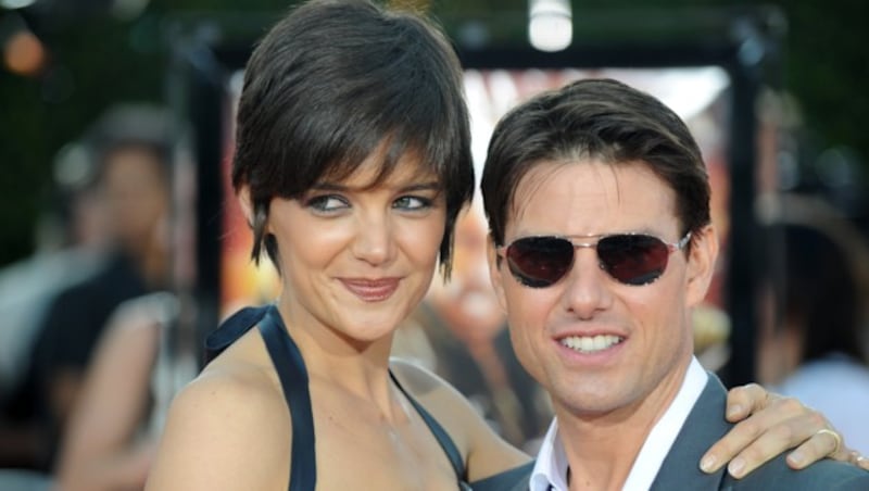 Katie Holmes 2008 mit Tom Cruise bei einer Filmpremiere (Bild: AFP)