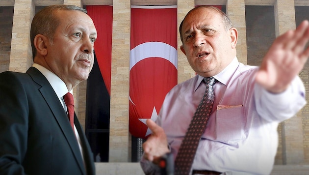 Erdogans Chefberater Burhan Kuzu (re.) beschimpft Kanzler Kern als "Ungläubigen". (Bild: APA/AFP/ADEM ALTAN, APA/TURKISH PRES. PRESS KAYHAN OZER)
