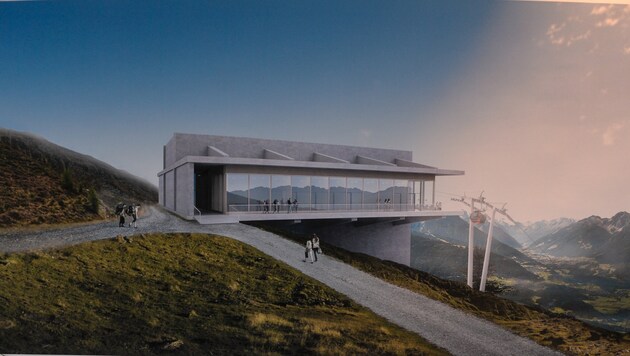 So soll die neue Bergstation am Innsbrucker Hausberg aussehen. (Bild: zeitungsfoto.at)
