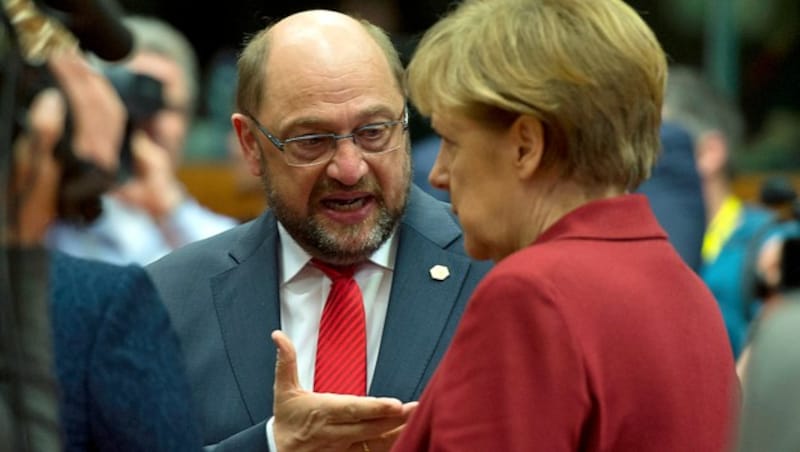 Martin Schulz, Angela Merkel (Bild: AFP)