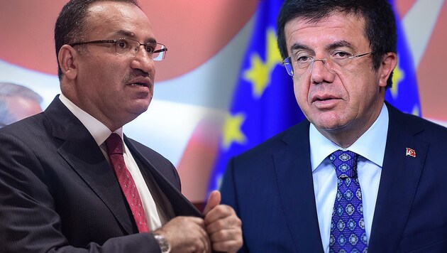 Justizminister Bekir Bozdag und Wirtschaftsminister Nihat Zeybekci (Bild: AFP)