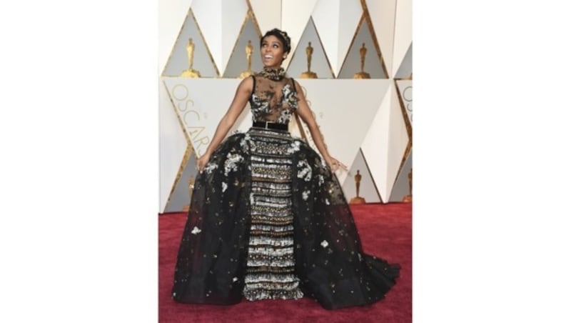 Lieferte die tiefsten Einblicke des Abends: Janelle Monae in Elie Saab (Bild: Jordan Strauss/Invision/AP)