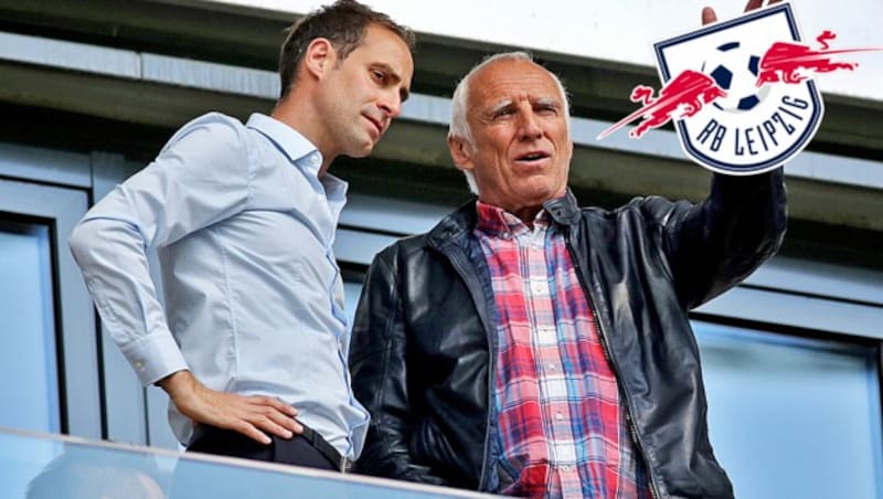 Oliver Mintzlaff mit Red-Bull-Boss Didi Mateschitz (Bild: APA/dpa-Zentralbild/Jan Woitas)