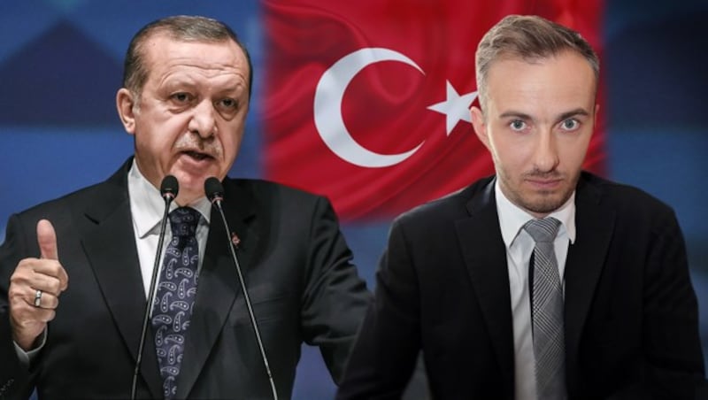 Recep Tayyip Erdogan, Jan Böhmermann (Bild: APA/AFP/OZAN KOSE, thinkstockphotos.de, APA/dpa/JORG CARSTEN)