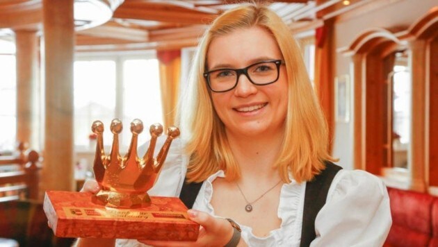 "Goldene Krone" für die 19-jährige Kärntnerin Laura Kazianka vom Hotel Schneider in Obertauern. (Bild: Gerhard Schiel)