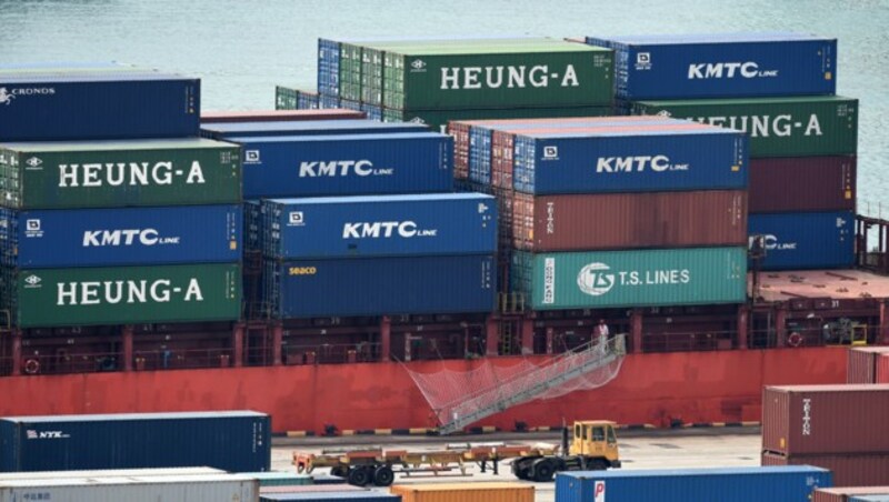 Container in einem Frachthafen in Singapur (Bild: AFP)