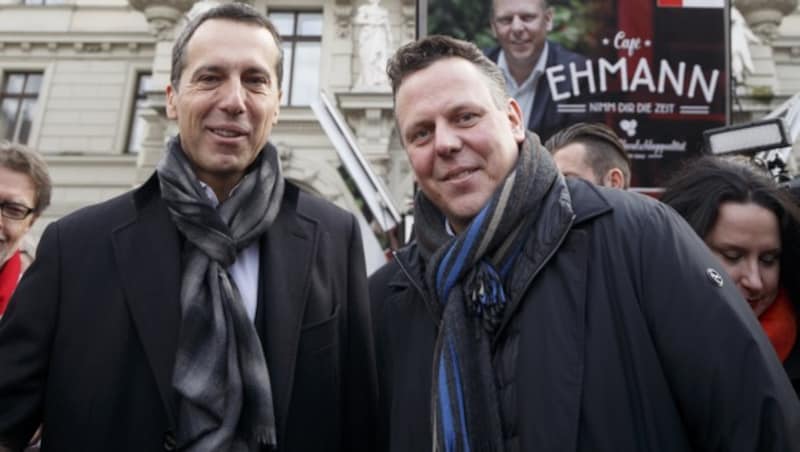 Stadtrat Michael Ehmann (SPÖ) erhielt am Samstag Unterstützung von Bundeskanzler Christian Kern. (Bild: APA/Erwin Scheriau)