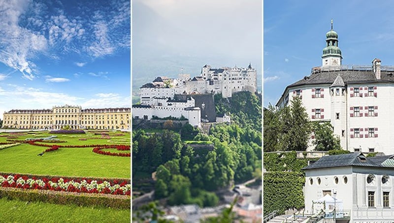 Schloss Schönbrunn, Festung Hohensalzburg, Schloss Ambras (v.l.) (Bild: thinkstockphotos.de)