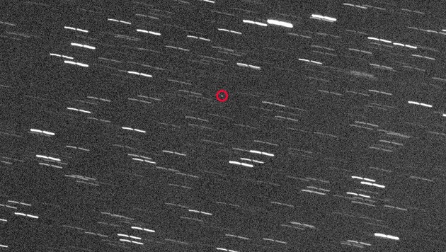 Der Asteroid, aufgenommen am 29. Jänner, als er noch 500.000 Kilometer von der Erde entfernt war. (Bild: Virtual Telescope Project/Gianluca Masi)