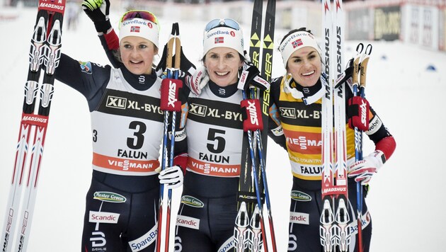 Ingvild Flugstad Östberg, Marit Björgen und Heidi Weng (Bild: AFP)