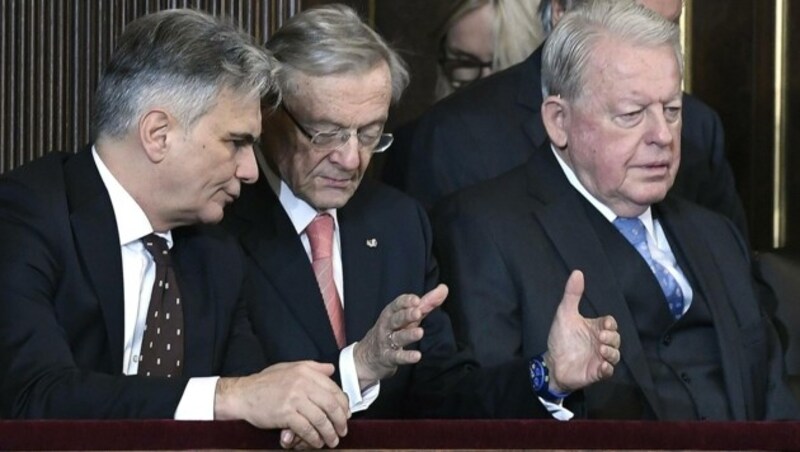 Die Ex-Bundeskanzler Werner Faymann, Wolfgang Schüssel und Franz Vranitzky (v.l.) (Bild: APA/ROBERT JÄGER)