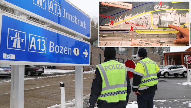 Am Brenner könnten Grenzkontrollen jederzeit hochgefahren werden. (Bild: Christof Birbaumer)