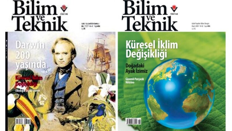 Das umstrittene Cover mit Darwin (links) musste durch ein anderes (rechts) ersetzt werden. (Bild: AFP)