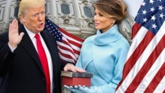 Trump with wife Melania at his first inauguration (Bild: AP)