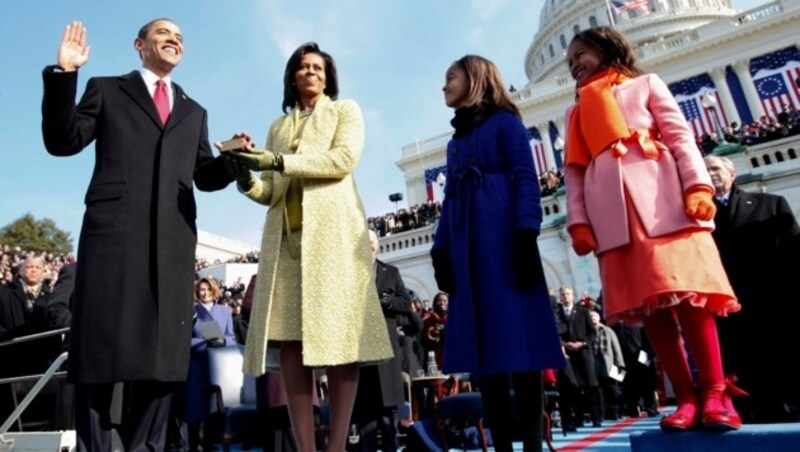 Barack Obama bei seiner ersten Angelobung im Jahr 2009 (Bild: AP)