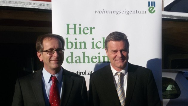 Tirols Gemeinnützigen-Obmann Franz Mariacher (re.) und Stellvertreter Markus Lechleitner. (Bild: Andreas Moser)