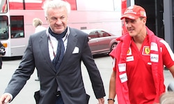 Willi Weber und Michael Schumacher während der Hochzeit des Formel-1-Stars
