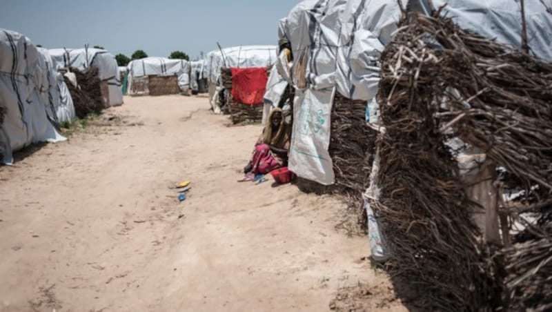 Ein Flüchtlingslager in der Stadt Maiduguri (Bild: AFP)