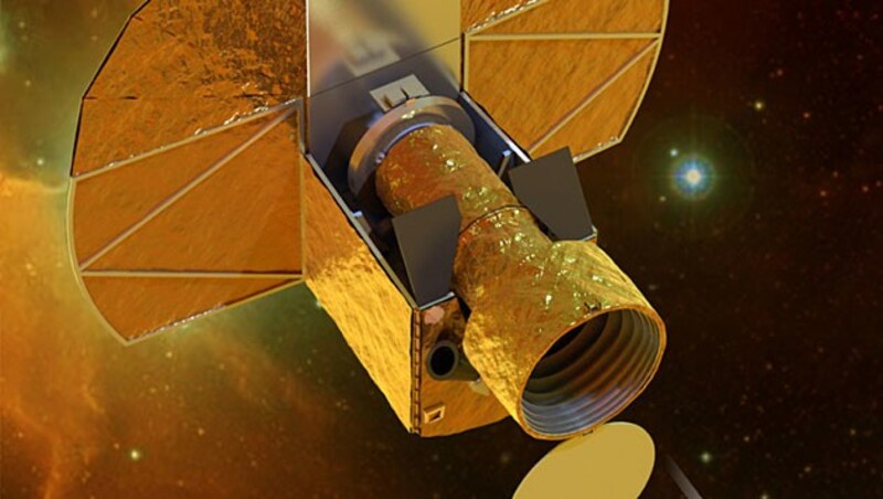 Künstlerische Illustration des Weltraumteleskops CHEOPS (Bild: ESA/Universität Bern)