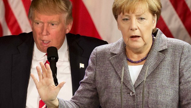 Die Flüchtlingspolitik der deutschen Kanzlerin Angela Merkel ist Trump ein Dorn im Auge. (Bild: AP, EPA/WOLFGANG KUMM)