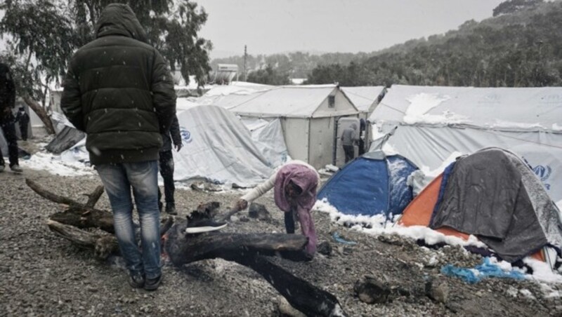 Lager Moria auf Lesbos (Bild: APA/AFP/STR)