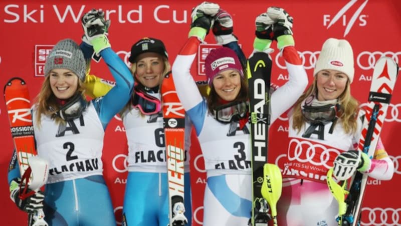 Löseth, Hansdotter, Holdener und Shiffrin (Bild: GEPA pictures)