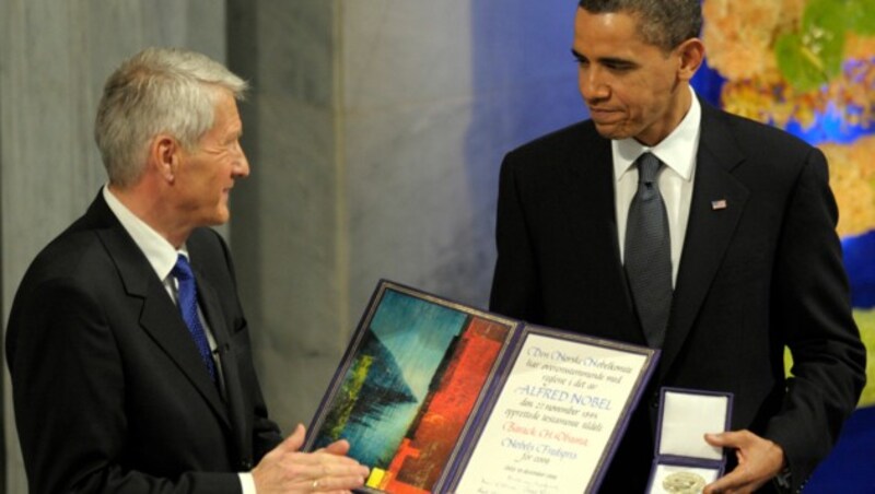 2009 wurde Obama der Friedensnobelpreis verliehen. (Bild: AP)