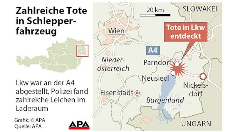 Hier wurde der abgestellte Lkw entdeckt. (Bild: APA)