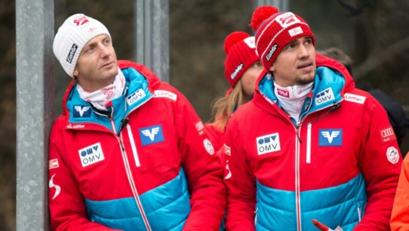 Die österreichischen Trainer Heinz Kuttin und Florian Liegl (Bild: APA/EXPA/JAKOB GRUBER)