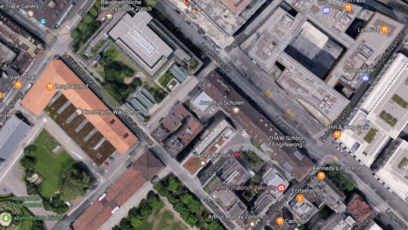 In Zürich sind bei dem Islamischen Kulturzentrum Schüsse gefallen. (Bild: Google Maps)