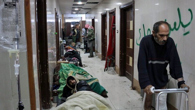 Katastrophale Zustände im letzten verbliebenen Krankenhaus Ost-Aleppos (Bild: APA/AFP/KARAM AL-MASRI)