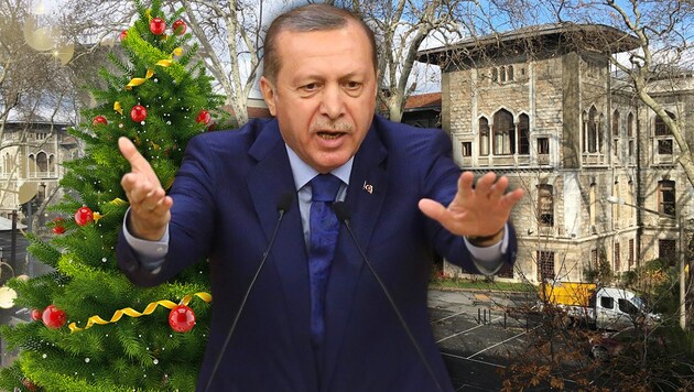 Der türkische Präsident Recep Tayyip Erdogan; das Elitegymnasium Istanbul Lisesi (Bild: APA/dpa, thinkstockphotos.de, APA/AFP/Adem Altan)