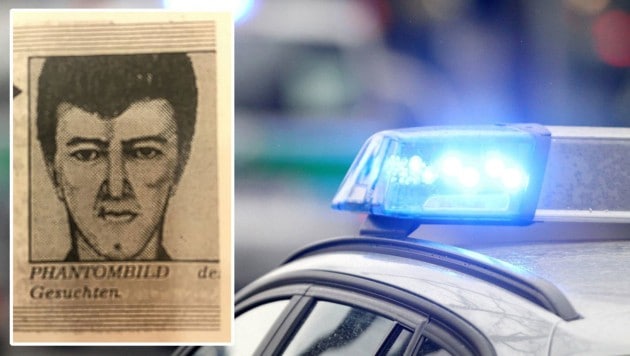 Mit diesem Phantombild jagte die Polizei den Mörder und setzte damals 5000 Mark Belohnung aus. (Bild: APA/dpa)