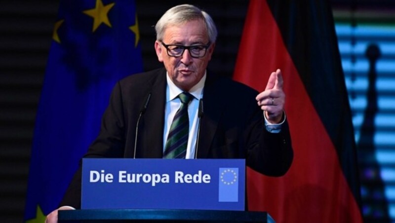 Juncker bei seiner Europa-Rede in Berlin (Bild: APA/AFP/TOBIAS SCHWARZ)