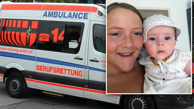 Mama Jasmin mit Töchterchen Emilie: Die 25-Jährige starb am Weg ins Krankenhaus. (Bild: Andi Schiel (Symbolbild), Repro Christian Schulter)