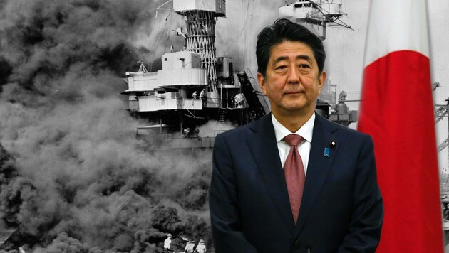 75 Jahre nach dem Inferno besucht Abe als erster japanischer Regierungschef Pearl Harbor. (Bild: APA/AFP/KENA BETANCUR, AP)