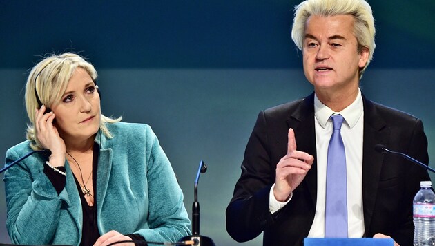 Le Pen und Wilders (Bild: APA/AFP/GIUSEPPE CACACE)