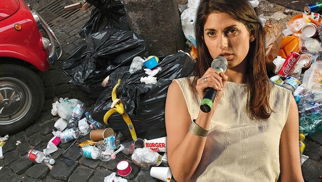 Roms Bürgermeisterin Virginia Raggi (Bild: APA/AFP/ANDREAS SOLARO, AFP)