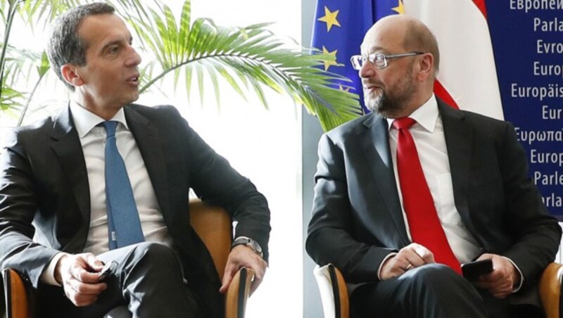 Christian Kern und Martin Schulz (Bild: APA/BKA/ANDY WENZEL)