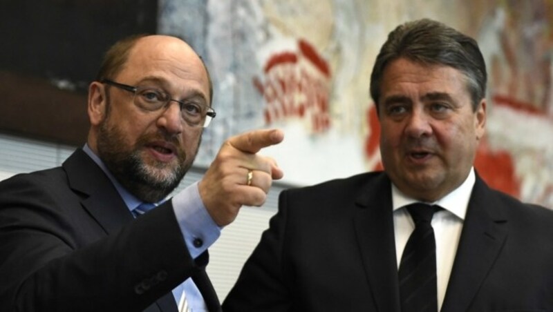 Martin Schulz (li.) und Sigmar Gabriel (Bild: AFP)