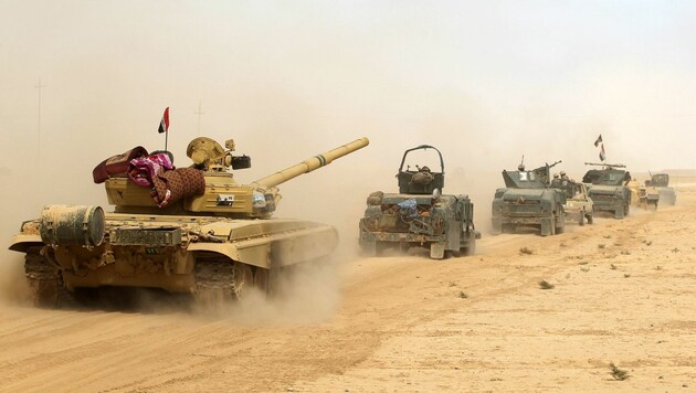 Irakische Truppen auf dem Weg nach Mossul (Bild: APA/AFP/Ahmad al-Rubaye)