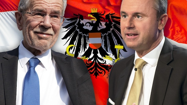 Die damaligen Kandidaten Alexander Van der Bellen und Norbert Hofer (Bild: thinkstockphotos.de, APA/GEORG HOCHMUTH, ORF/THOMAS JANTZEN)