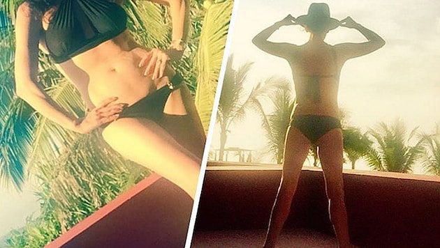 Wer zeigt hier seinen supersexy Bikini-Body? (Bild: instagram.com/catherinezetajones)